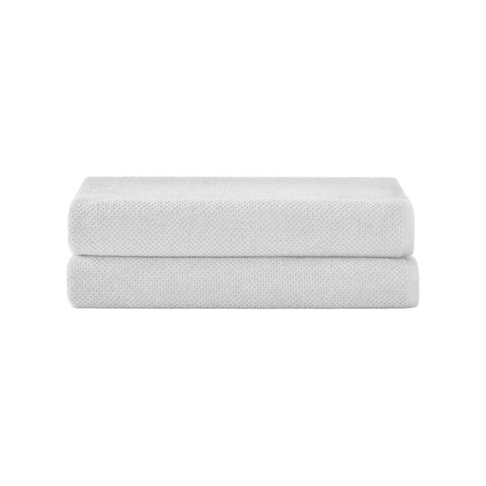 NEW UNDER THE CANOPY textured organic 2 piece bath sheet set in white